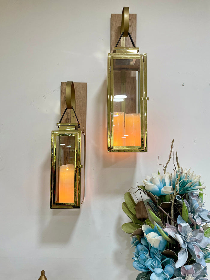 Farol Cuadrado Dorado