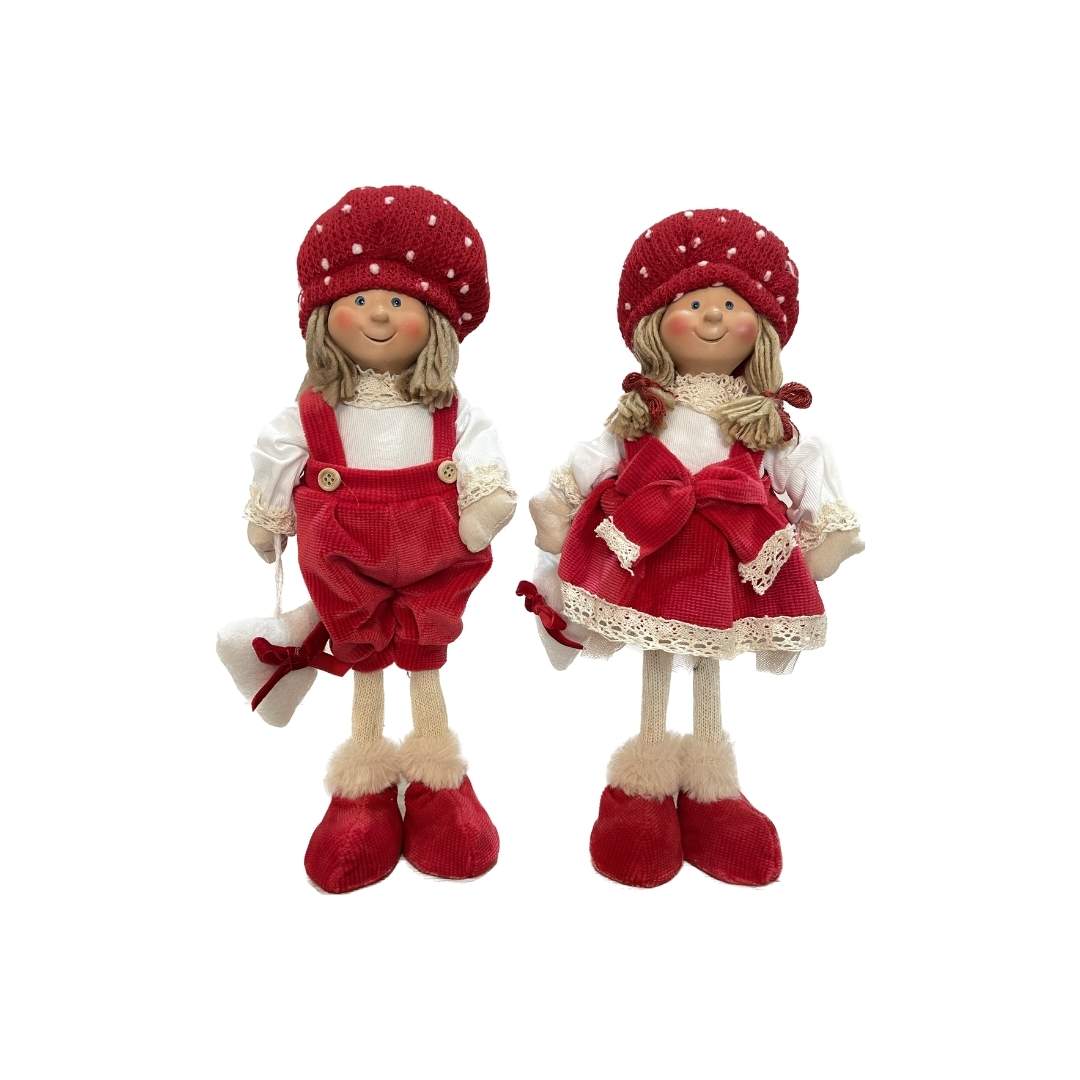 Niña parado rojo blanco