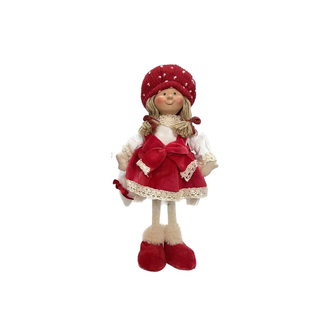 Niña parado rojo blanco