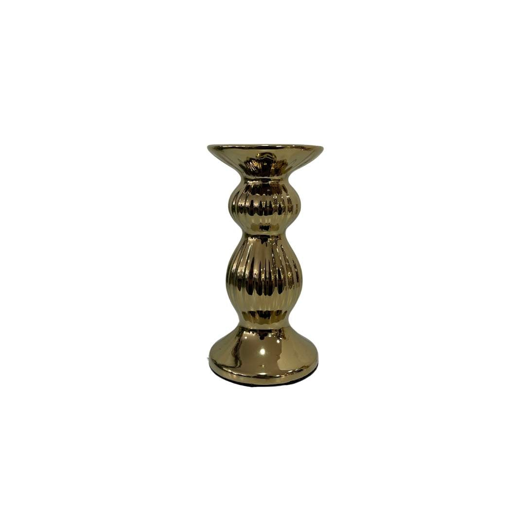 Candelabro Rayado Dorado