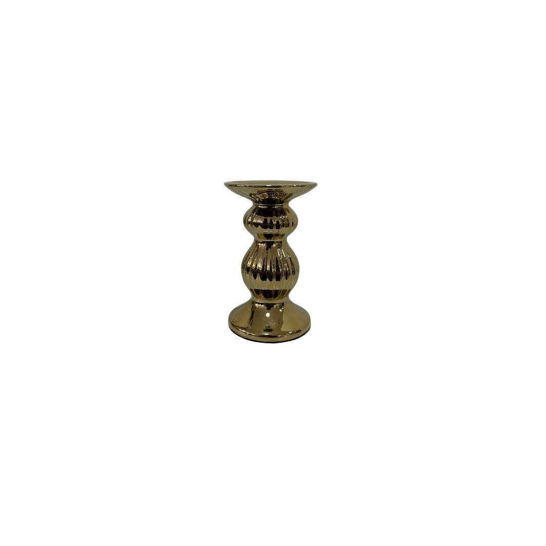 Candelabro Rayado Dorado