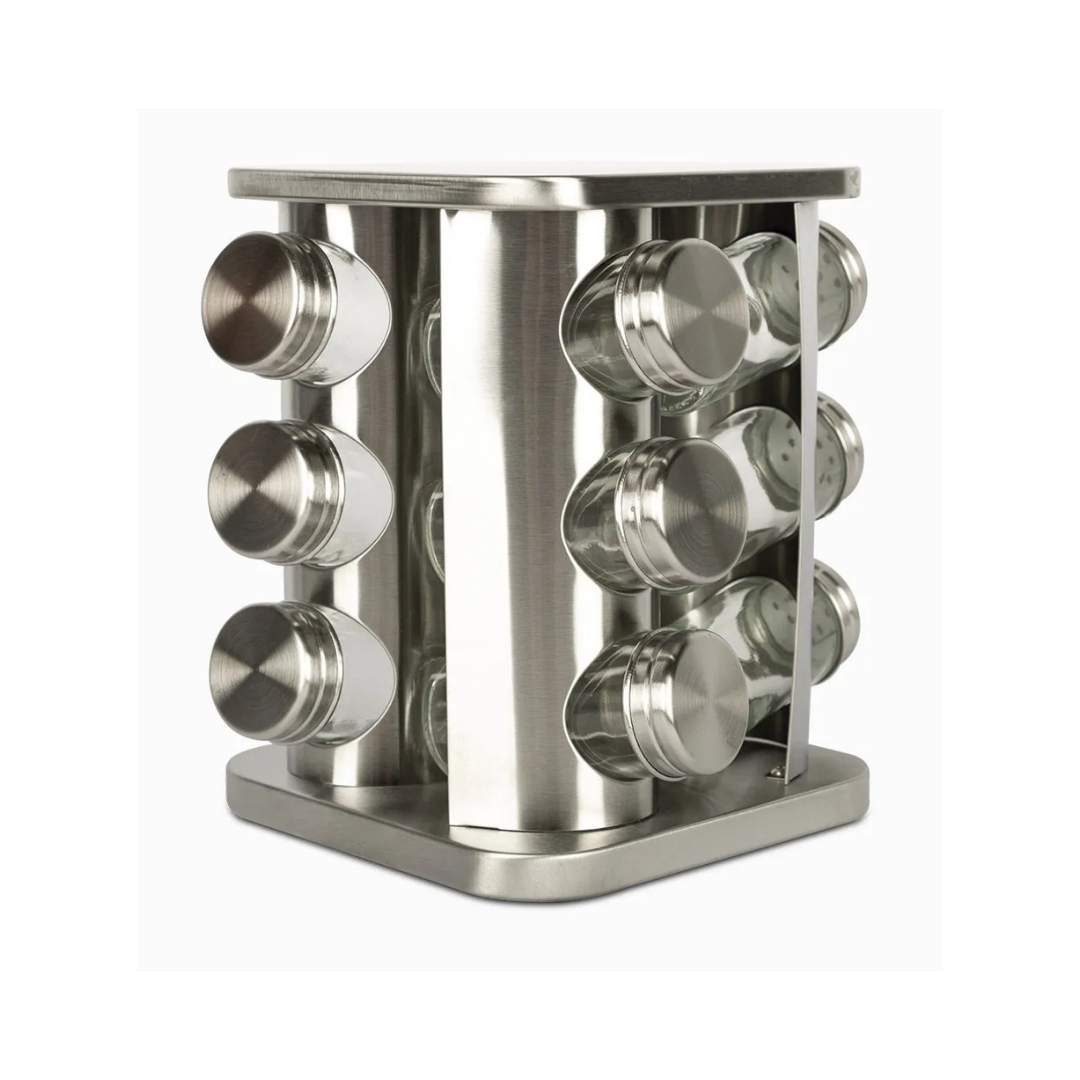 Rack Giratorio Especias x12 Plateado