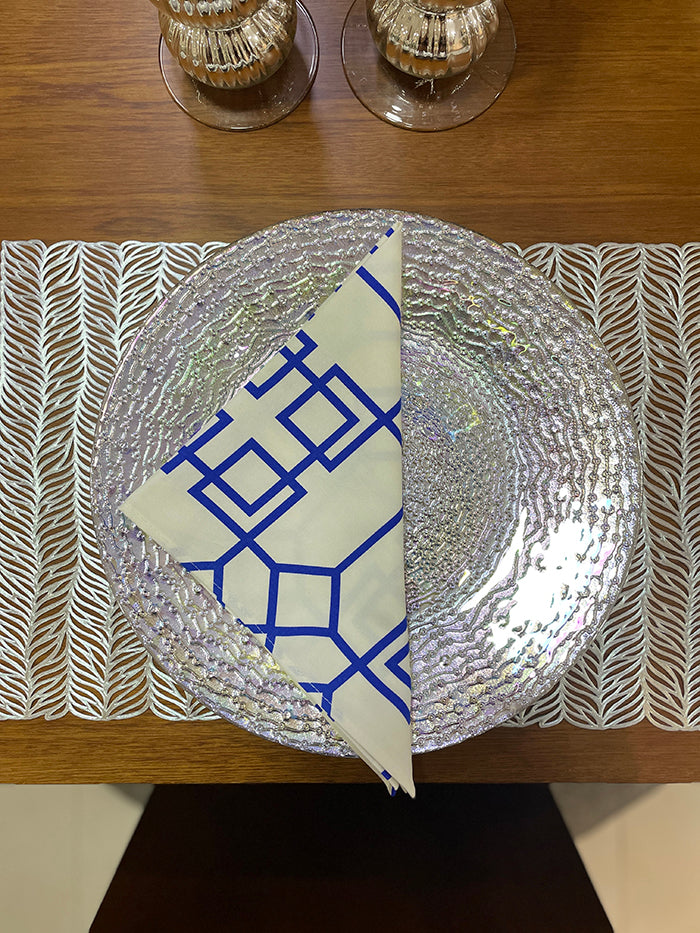 Servilleta de Tela Geometrica Blanca