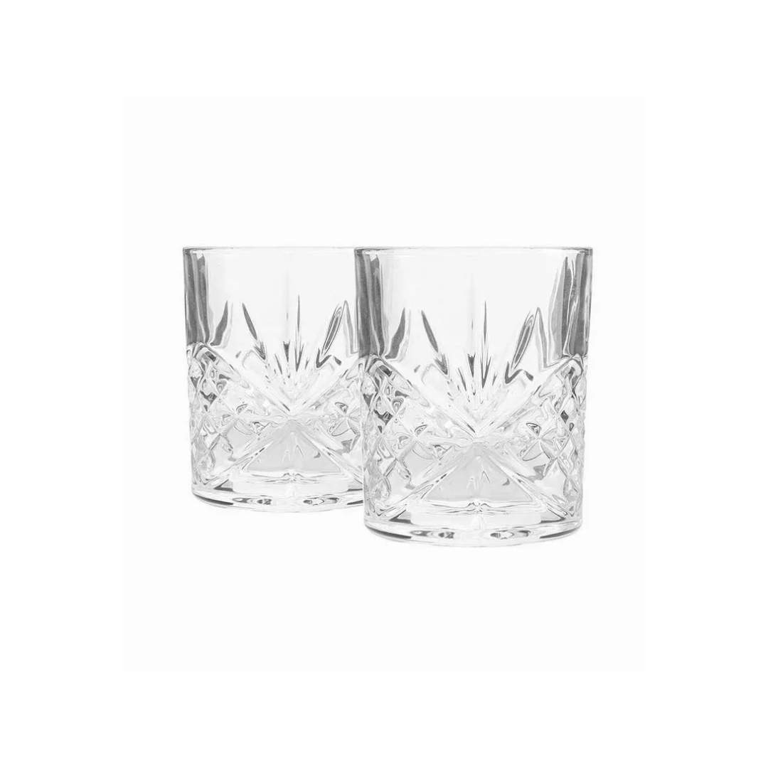Set x2 Vasos Grabados Transparente