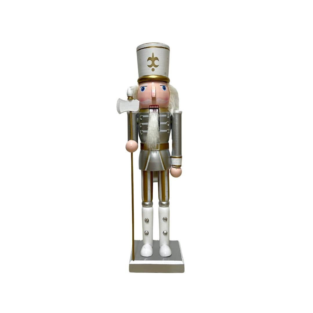 Soldado Cascanueces Hacha Dorado Plateado