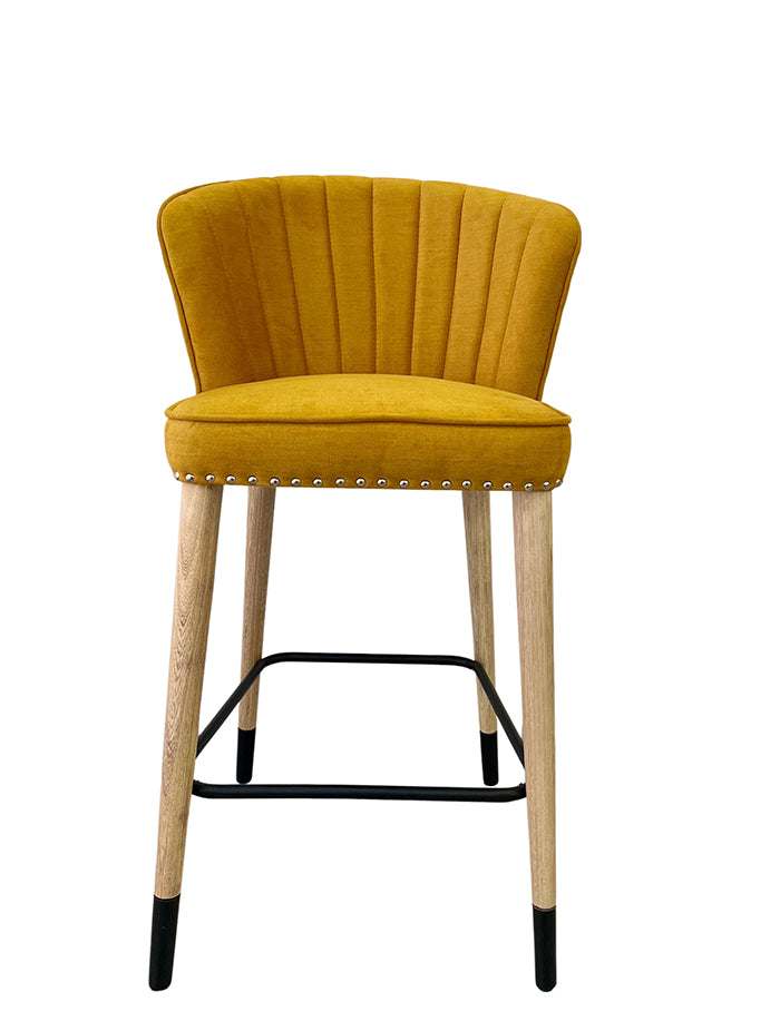 Silla de barra coral mostaza