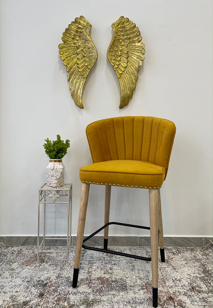 Silla de barra coral mostaza